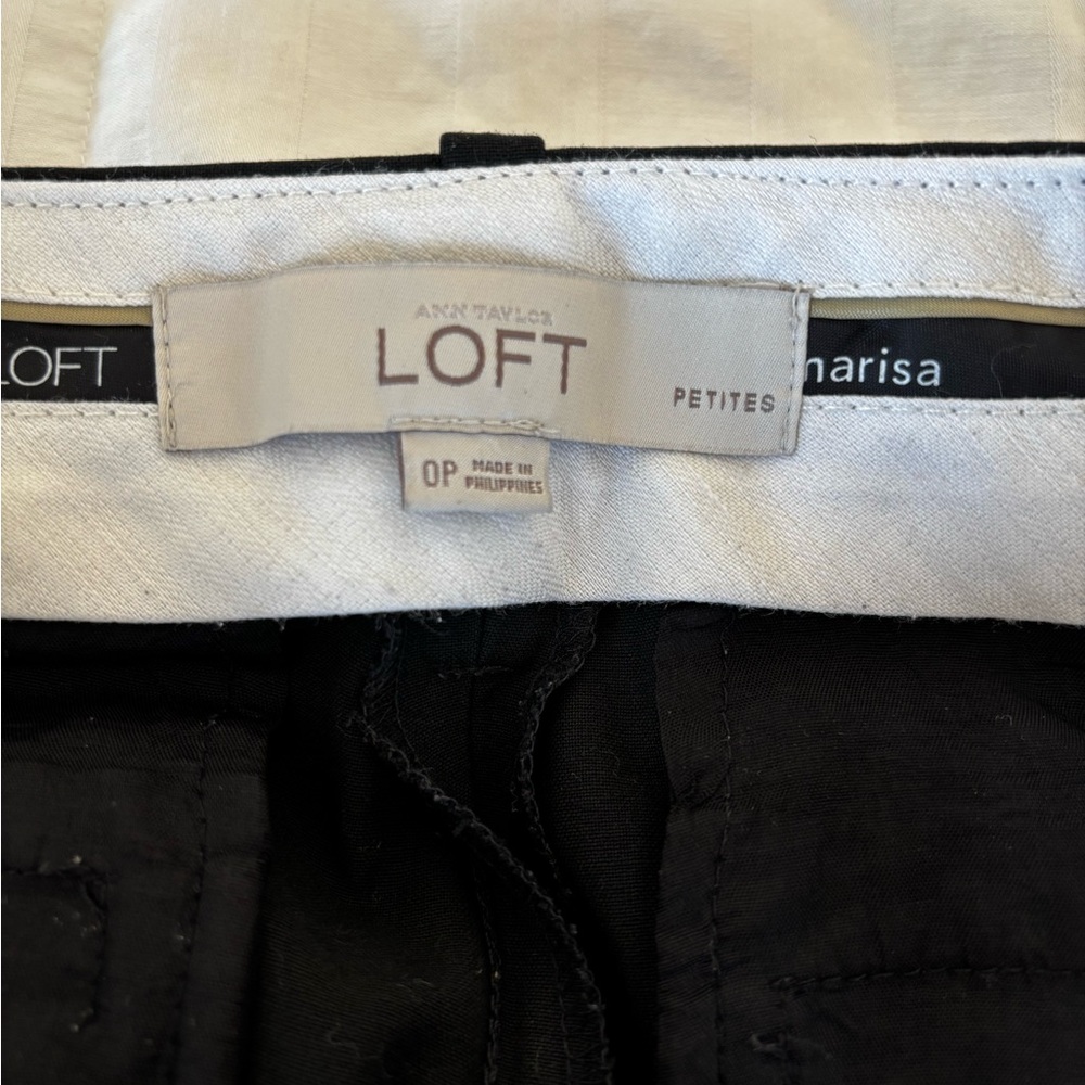 Loft 0 petite Marisa black slacks pants 
Business work attire